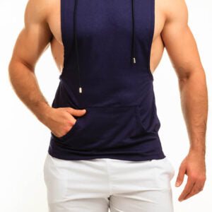 Sleeveless Hoodie Navy
