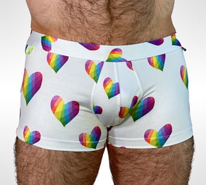Rainbow Hearts Swim Trunk – Boy Next Door Menswear