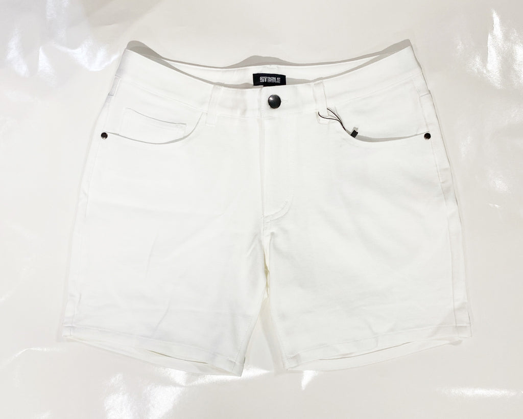 5" KNIT JEAN SHORT - White