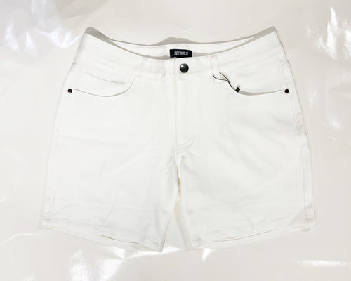 5" KNIT JEAN SHORT - White