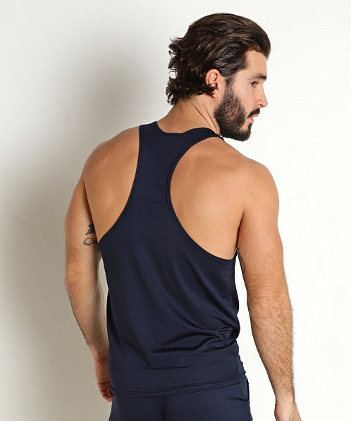 Pique Mesh Performance Workout Tank Navy